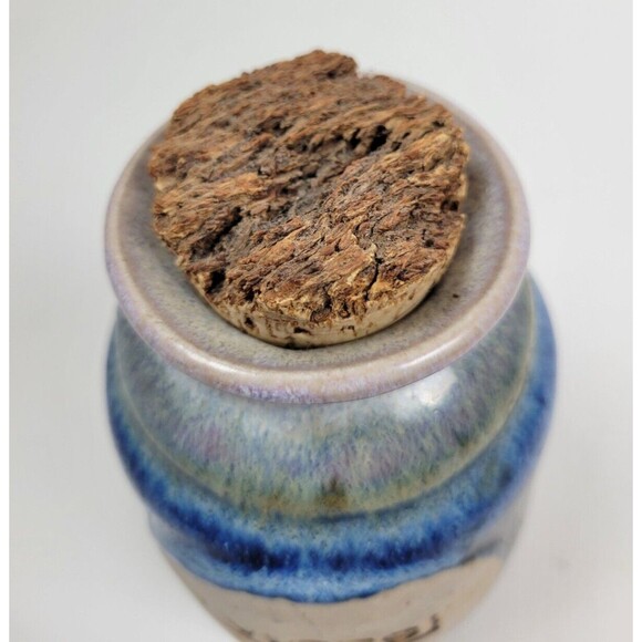 Vtg Flat Earth Stoneware Pottery Vices Corked Apothecary Jar Halloween Decor‎ - Picture 3 of 9